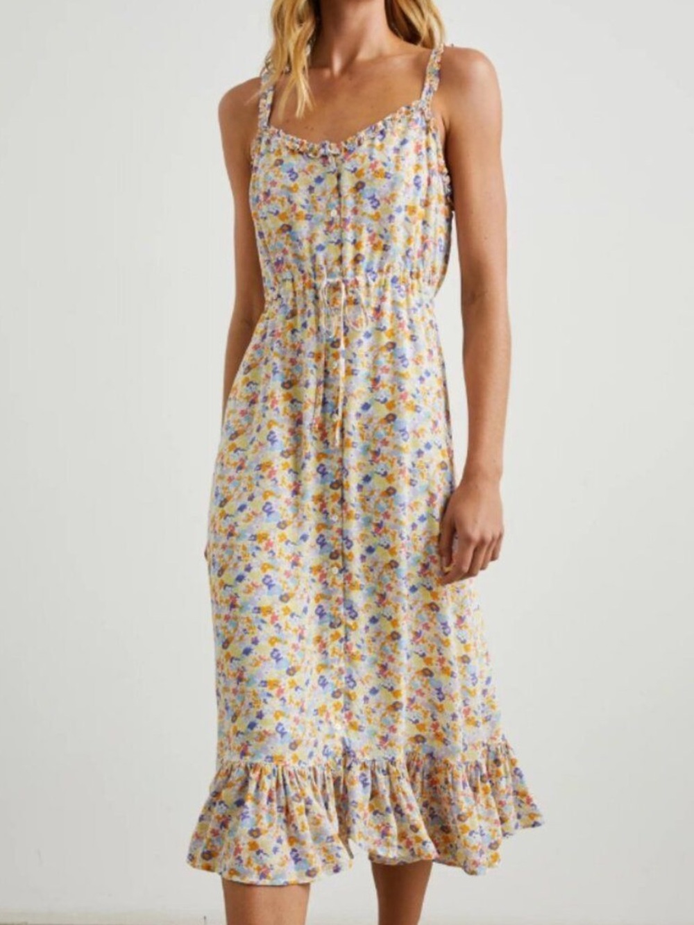 Rails adalyn papaya flowers print tank summer dress XL button front